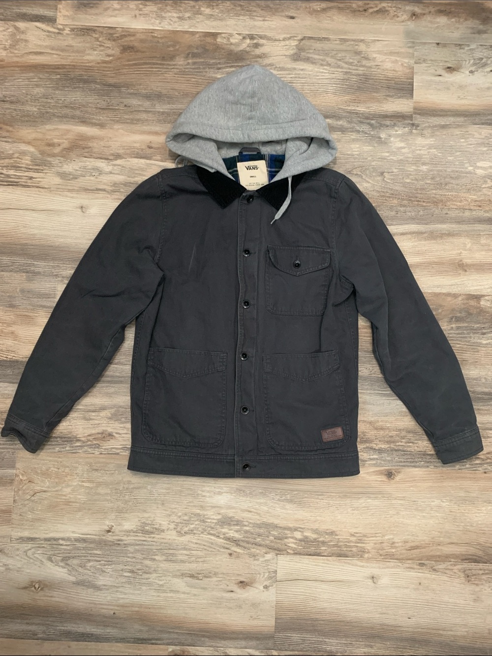 Vans Black Jacket with Gray Hooded Liner